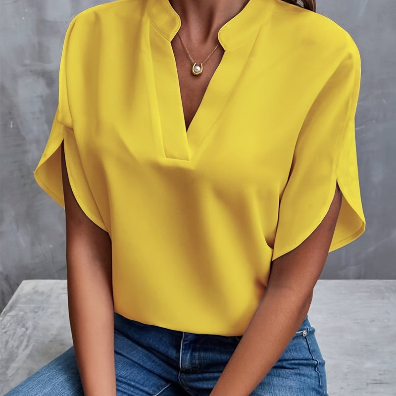 Sophie | Notch Neckline Flowing Blouse