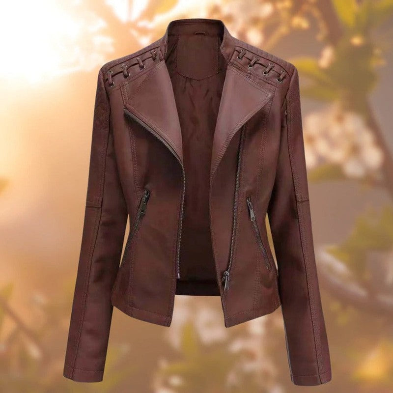 Mona | Asymmetric Zip Moto Jacket