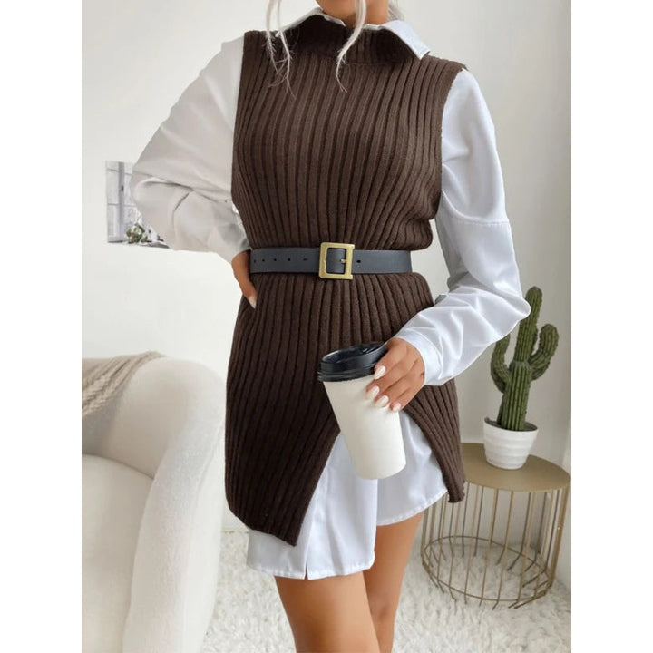 Margaret | High Mock Neck Sleeveless Vest