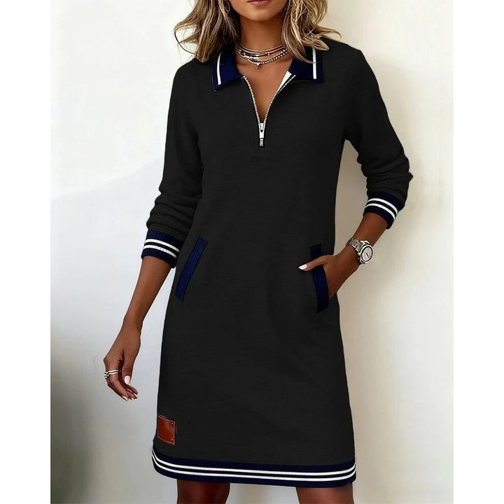 Rosalind | Striped Zip-Front Polo Dress