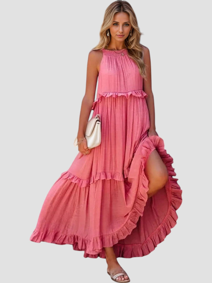 Selah | Ruffled Halter Midi Dress