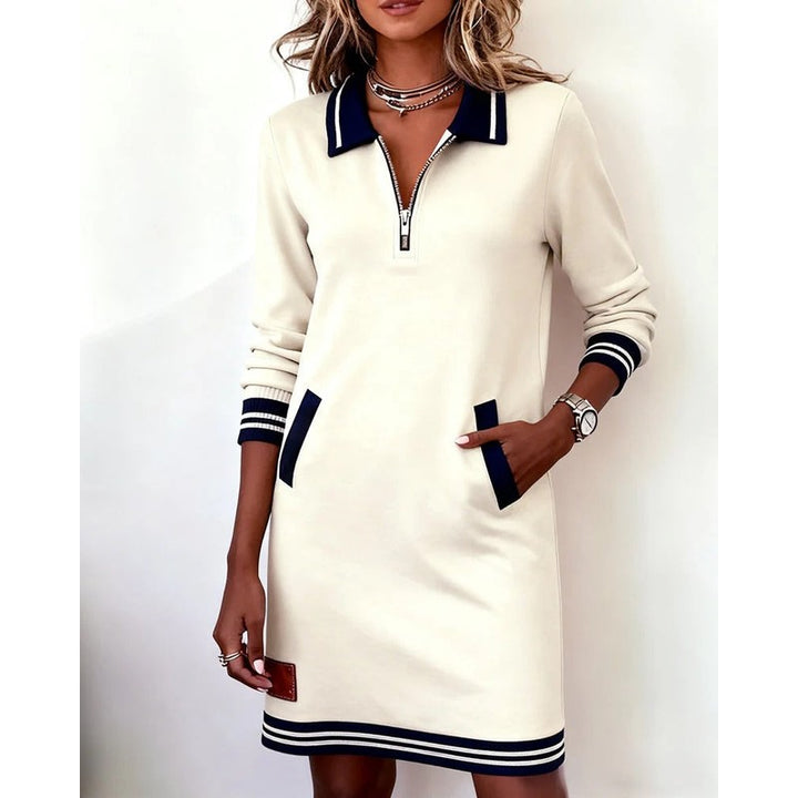 Rosalind | Striped Zip-Front Polo Dress