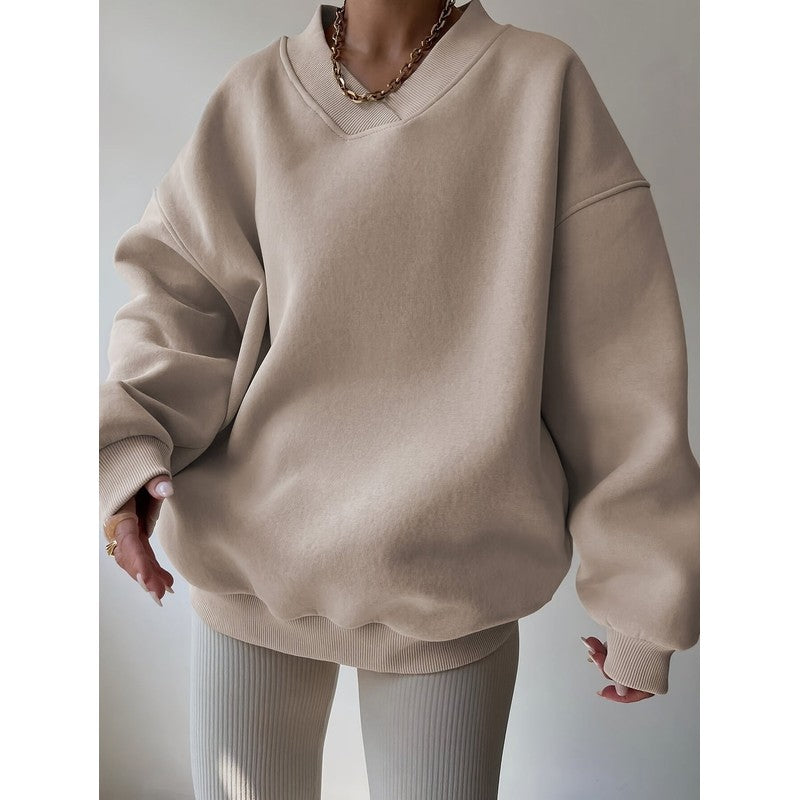 Hazel | Half-Zip Ribbed Sweatshirt