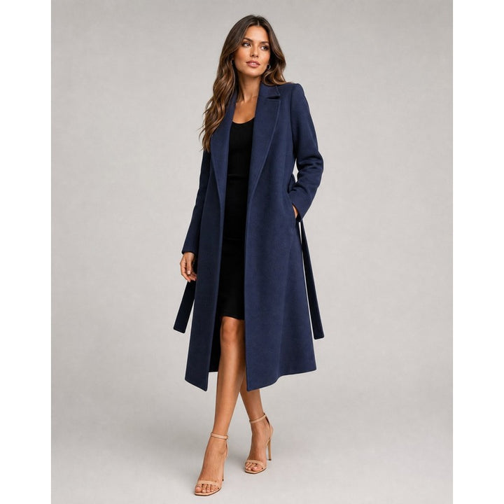 Josie | Belted Lapel Collar Long Coat