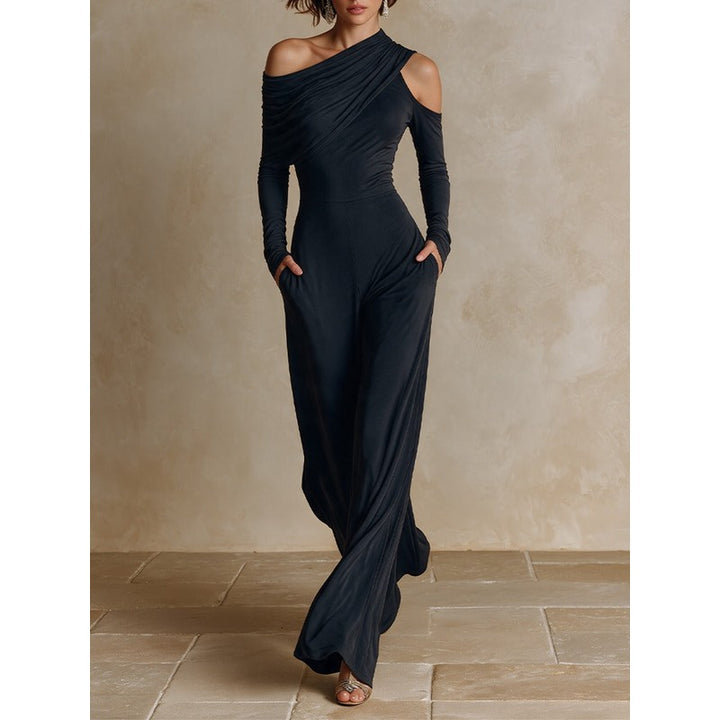 Serena | One-Shoulder Draped Jumpsuit