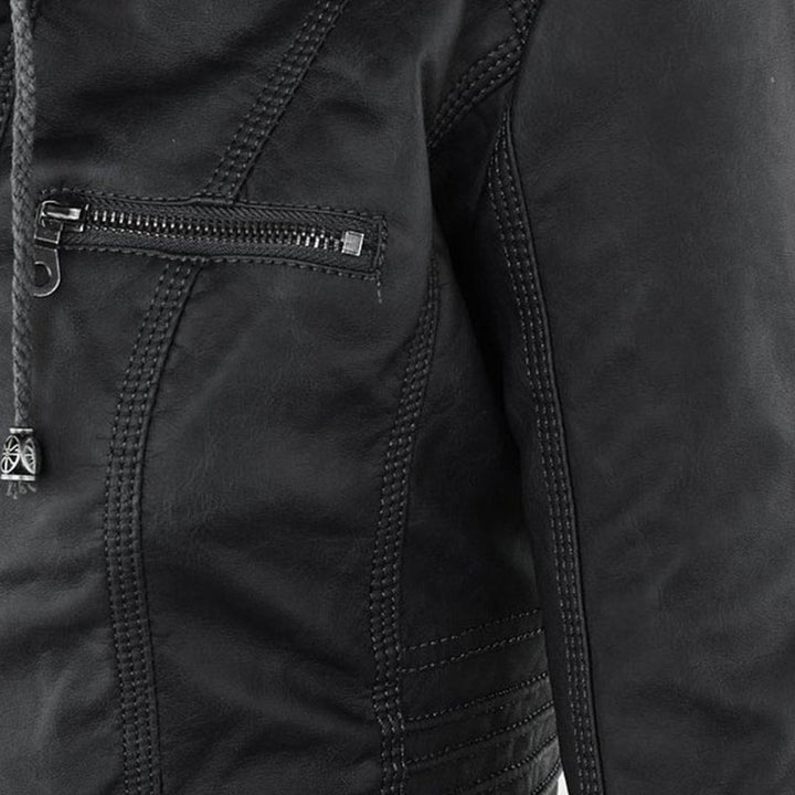 Callista | Slim-Fit Zip-Front Moto Jacket