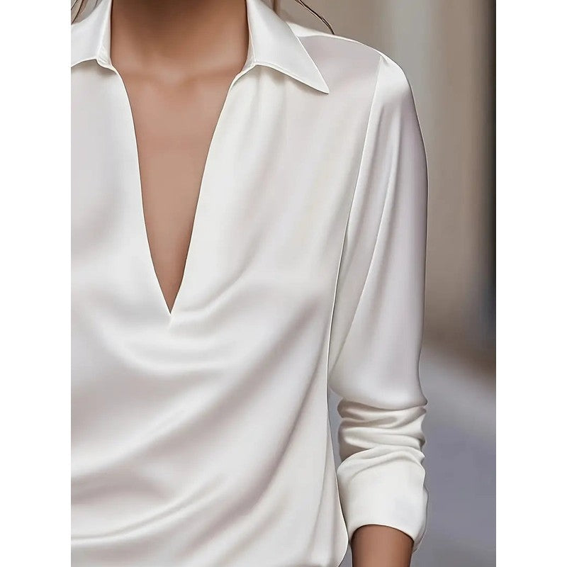 Anna | Soft Structured V-Neck Blouse