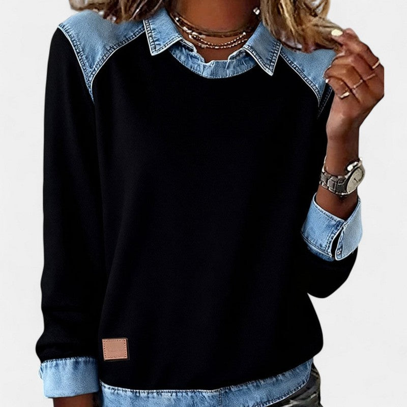 Zailah | Two-Tone Panel Sweater