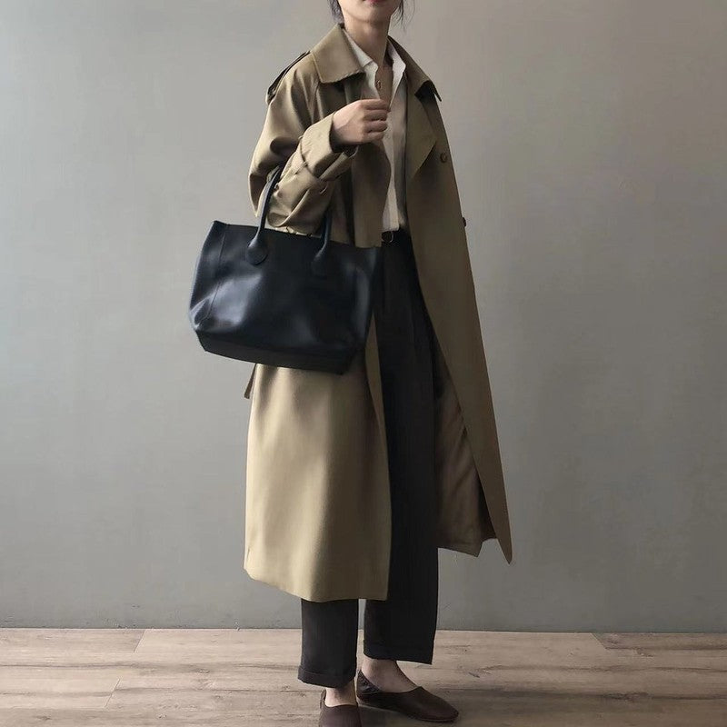 Katherine | Double-Breasted Long Trench Coat