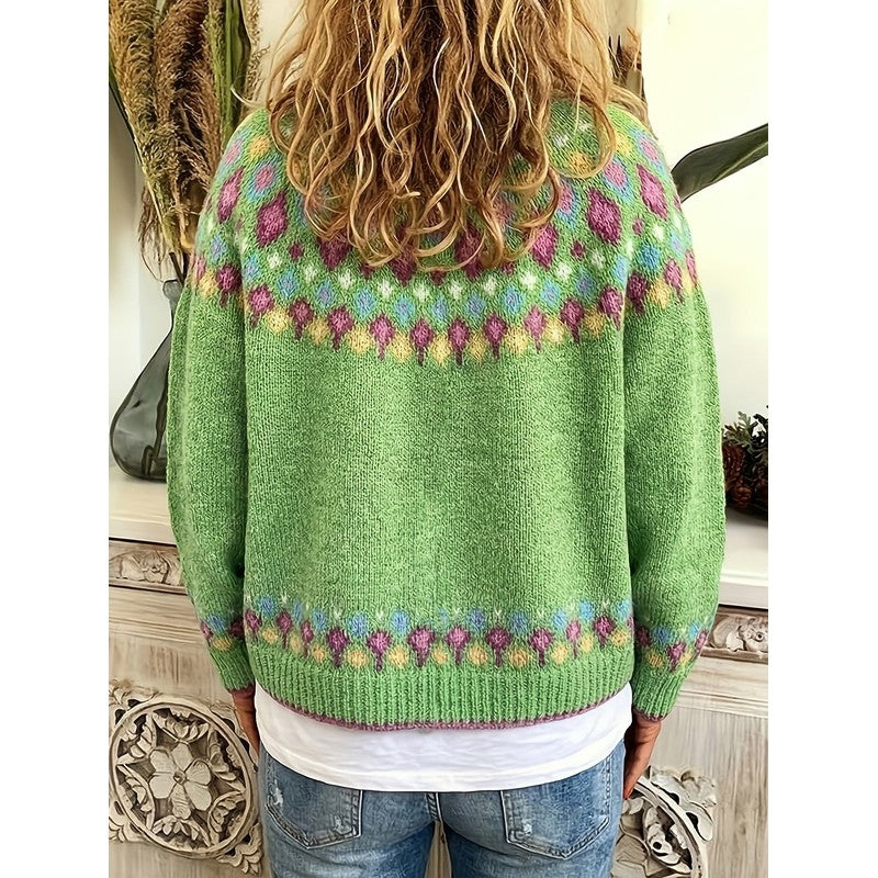 Esme | Nordic Patterned Yoke Cardigan