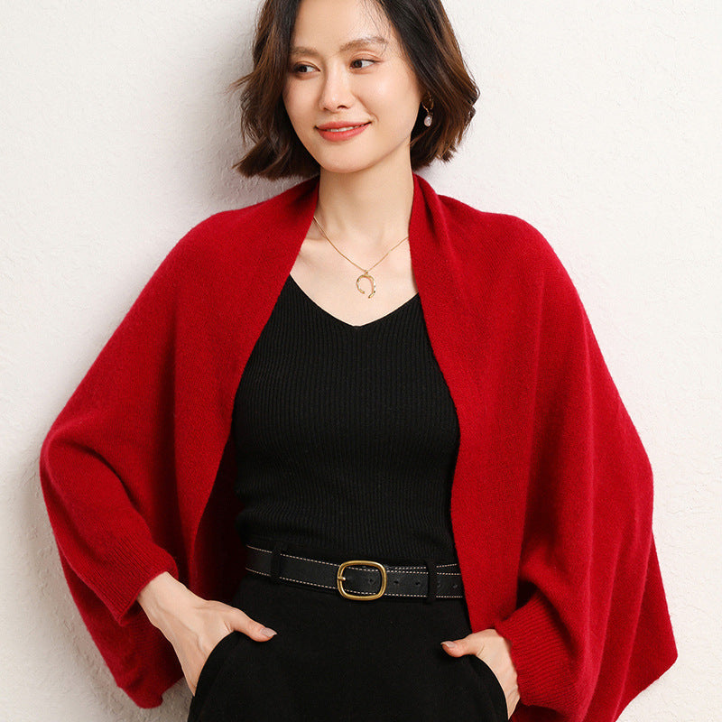 Riley | Completo da donna composto da cardigan in maglia morbida e scialle