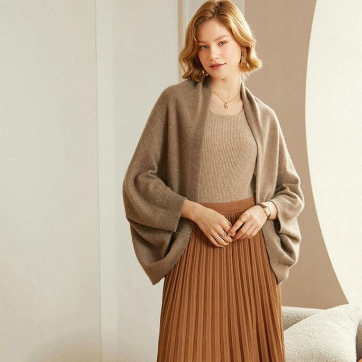 Riley | Completo da donna composto da cardigan in maglia morbida e scialle