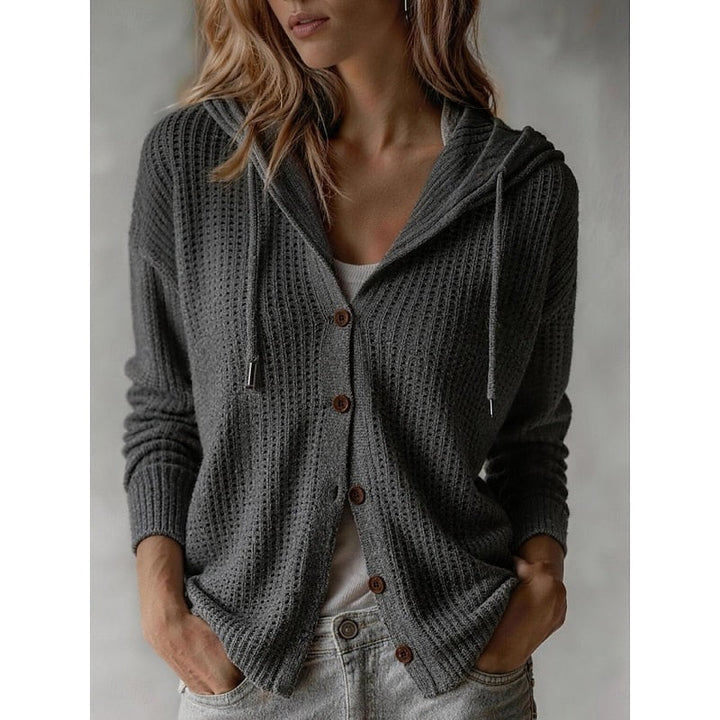 Frances | Relaxed Hooded Button-Front Cardigan