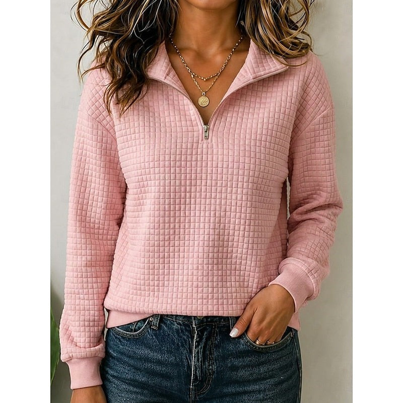 Women's Textured Quarter-Zip Pullover Sweater