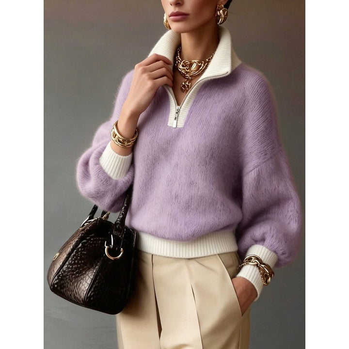 Olivia | Half-Zip Knit Sweater