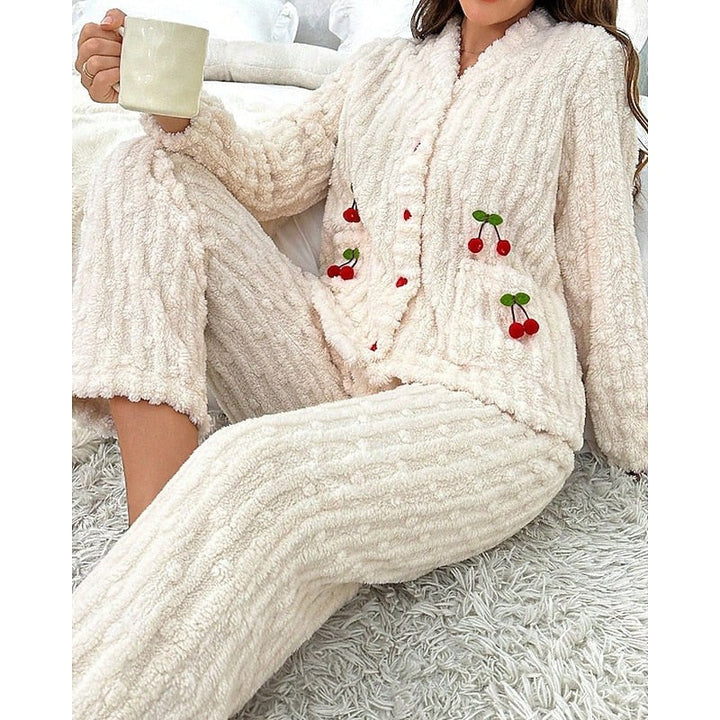 Maribel | Two-Piece Lounge Set with Cherry Appliqués
