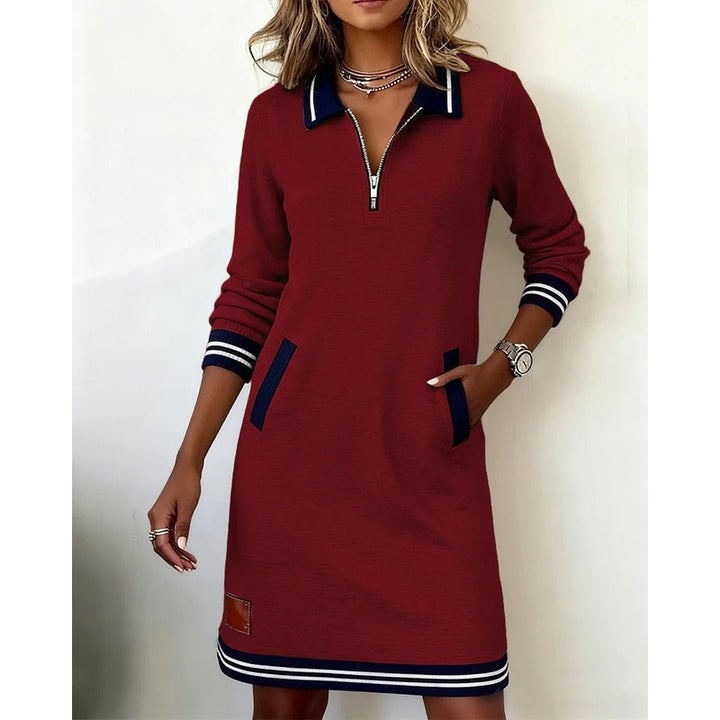 Rosalind | Striped Zip-Front Polo Dress