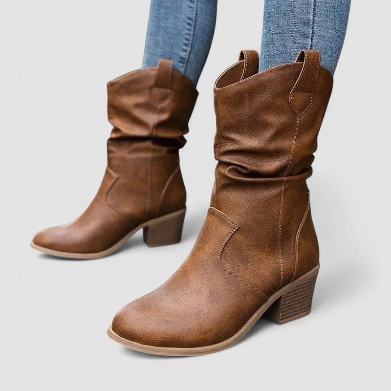 Women's Slouch Western Mid-Calf Boots