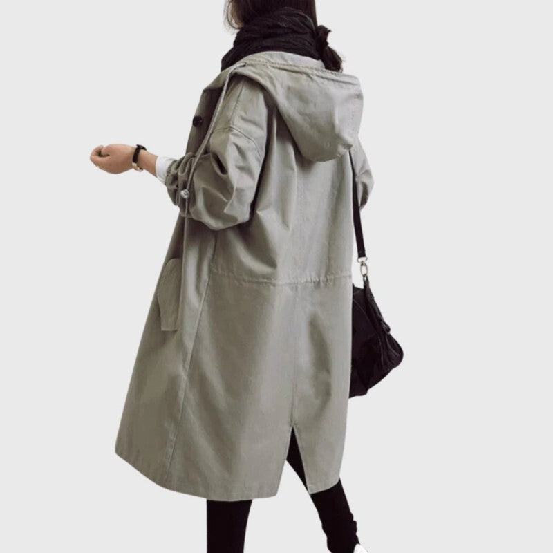 Audra | Relaxed Hooded Long Trench Coat
