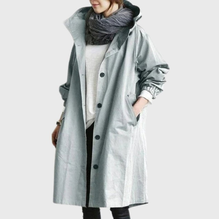 Audra | Relaxed Hooded Long Trench Coat