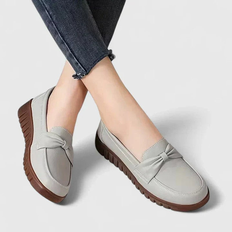Women Mau | Round Toe Bow Loafers