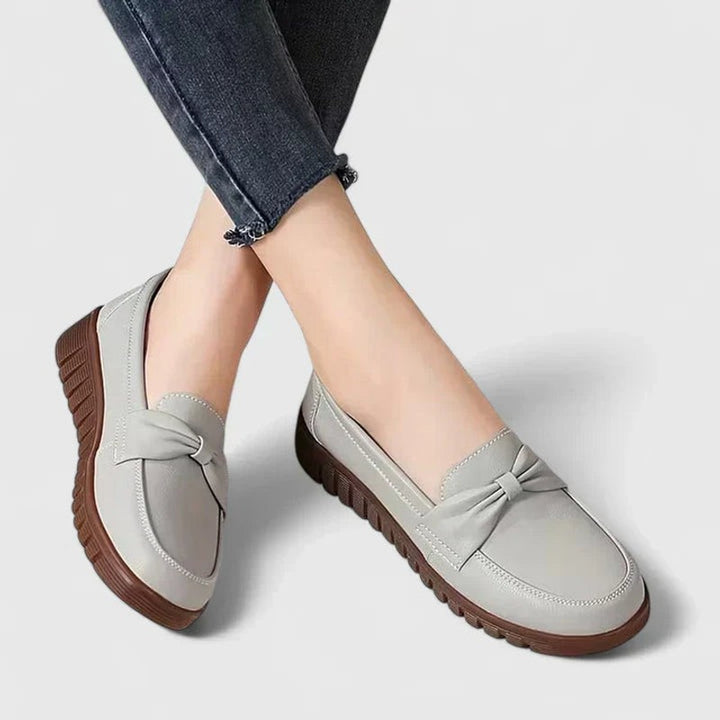 Women Mau | Round Toe Bow Loafers