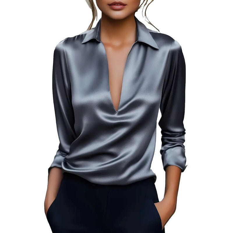 Anna | Soft Structured V-Neck Blouse