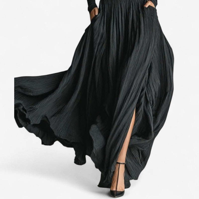 Raquel | High Waist Maxi Dress with Side Slit