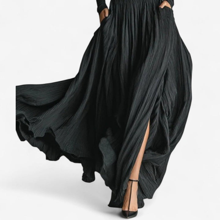 Raquel | High Waist Maxi Dress with Side Slit
