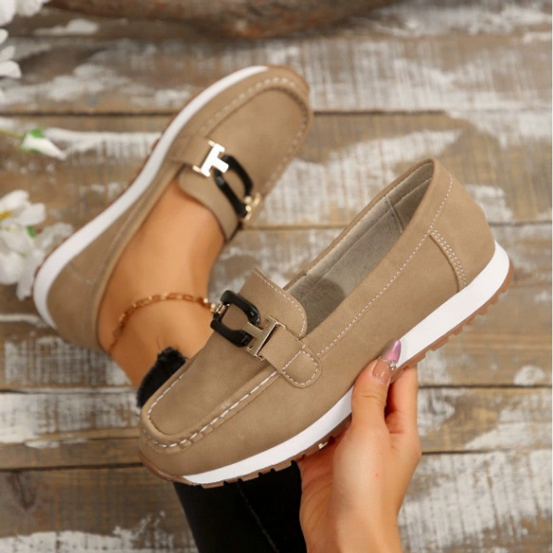 Dahlia | Chain Trim Wedge Loafers