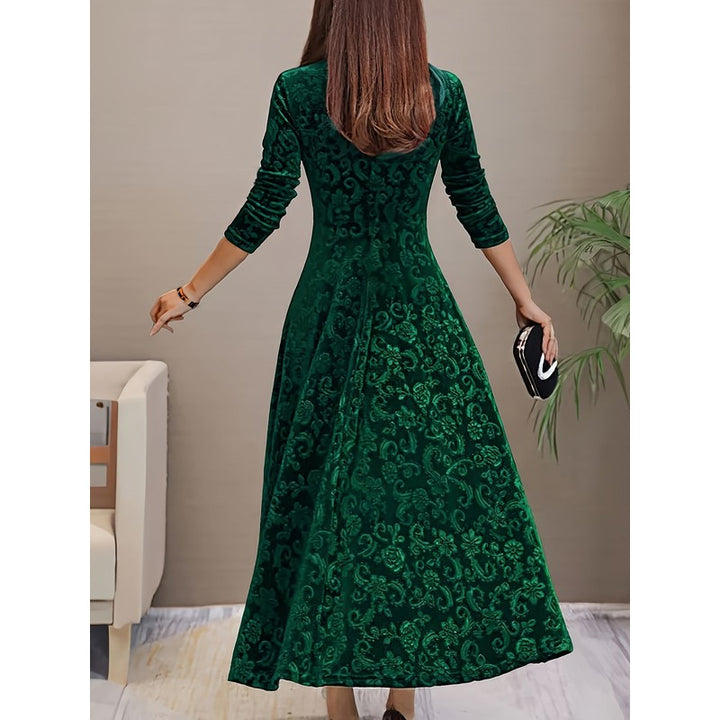 Adeline | Long-Sleeve Floral Midi Dress