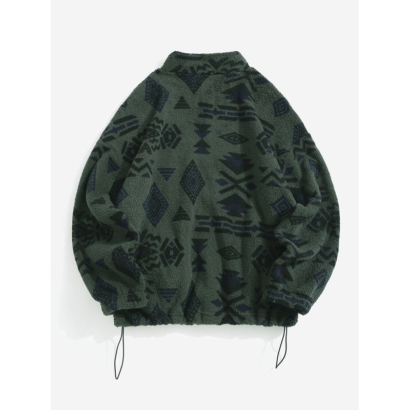 Carmen | Geometric Pattern Zip-Up Jacket