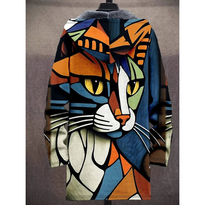 Tabitha | Oversized Cat Portrait Hooded Coat