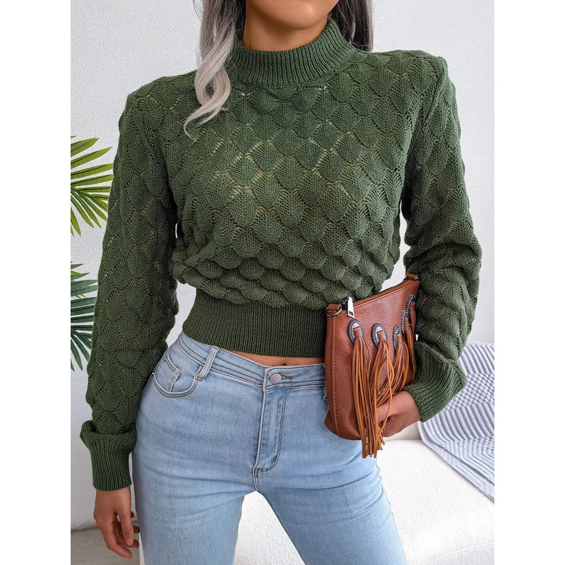Melanie | Cropped Mock Neck Sweater