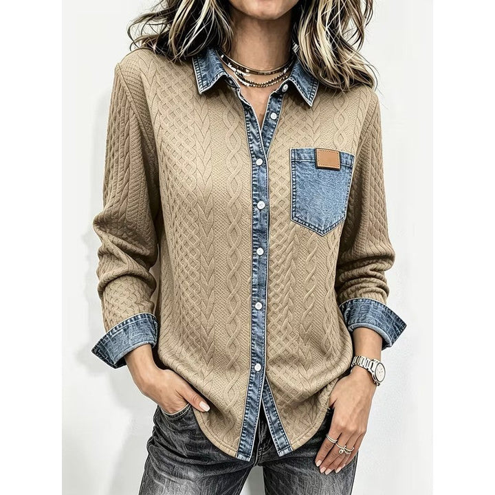 Rowan | Camicia con pannelli intrecciati e bordi a contrasto
