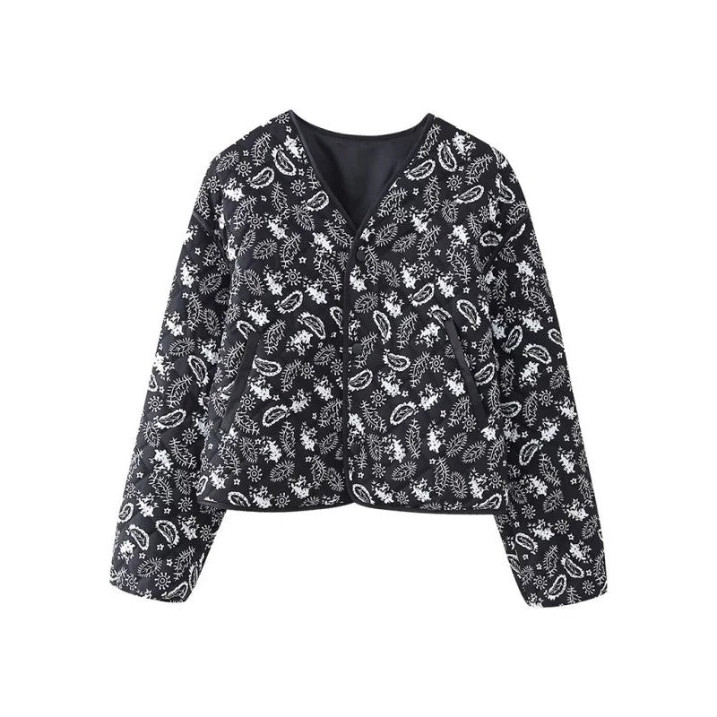 Emilia | Paisley Print Button-Down Jacket