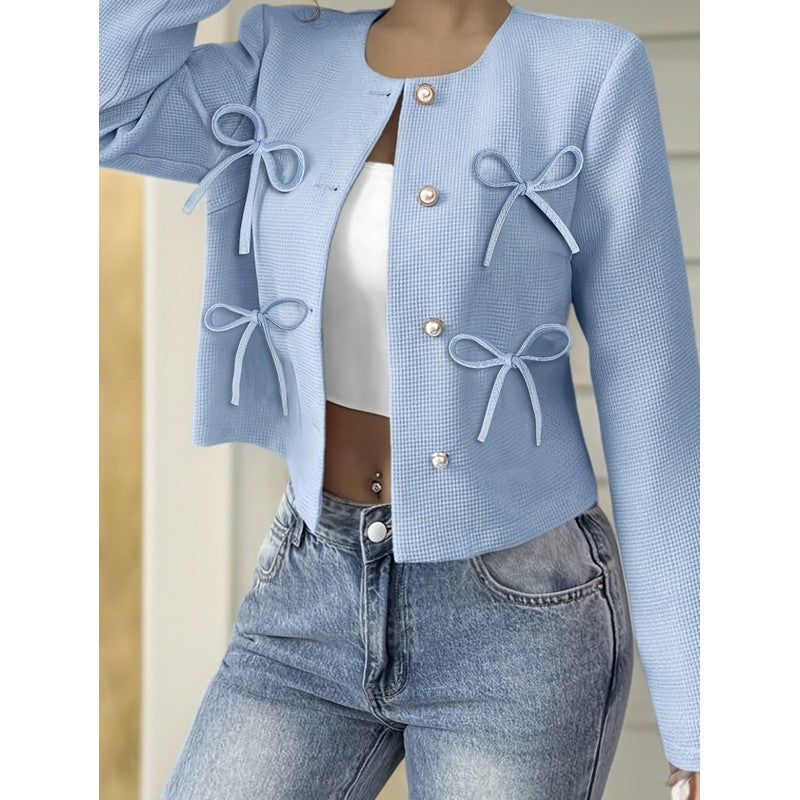 Odette | Cropped Bow-Detail Jacket