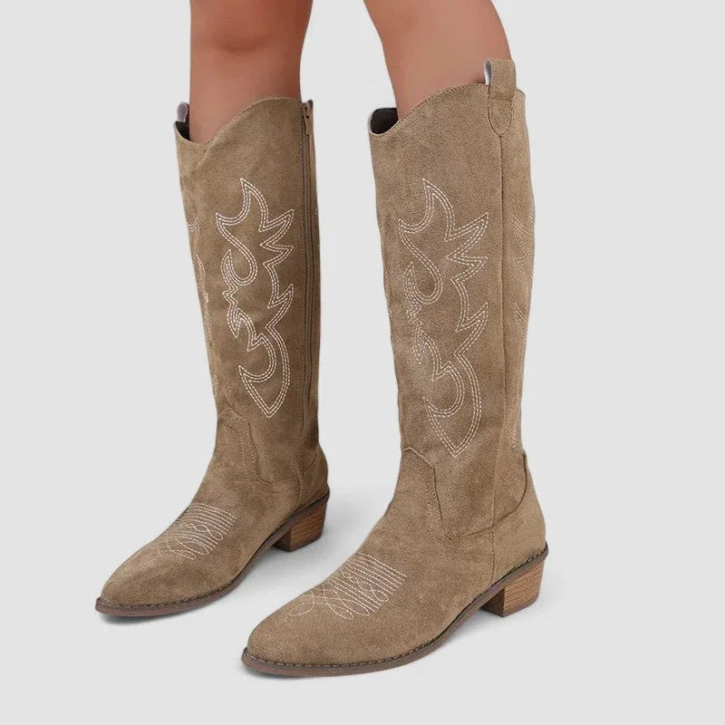 Women Boots | Knee-High Western Stitched Boots