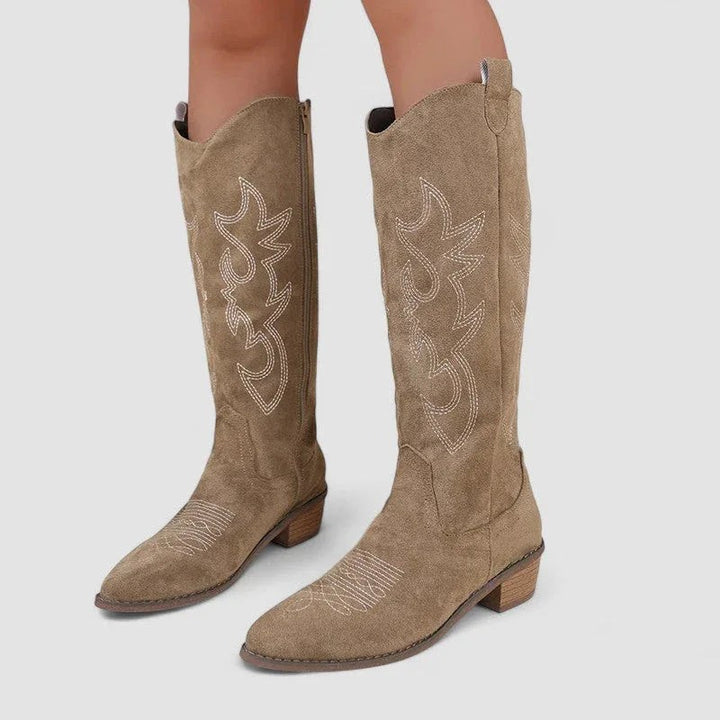Women Boots | Knee-High Western Stitched Boots