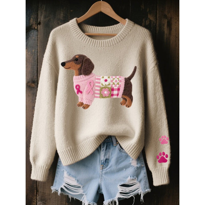 Amélie | Maglione oversize in maglia con bassotto