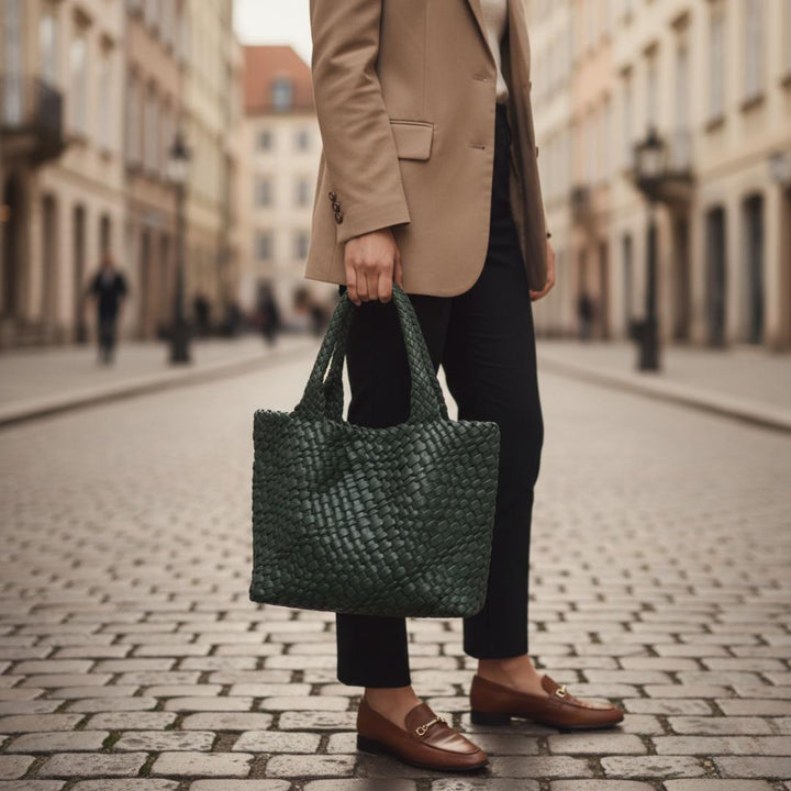 Avery | Geflochtene Leder-Shopper-Tasche