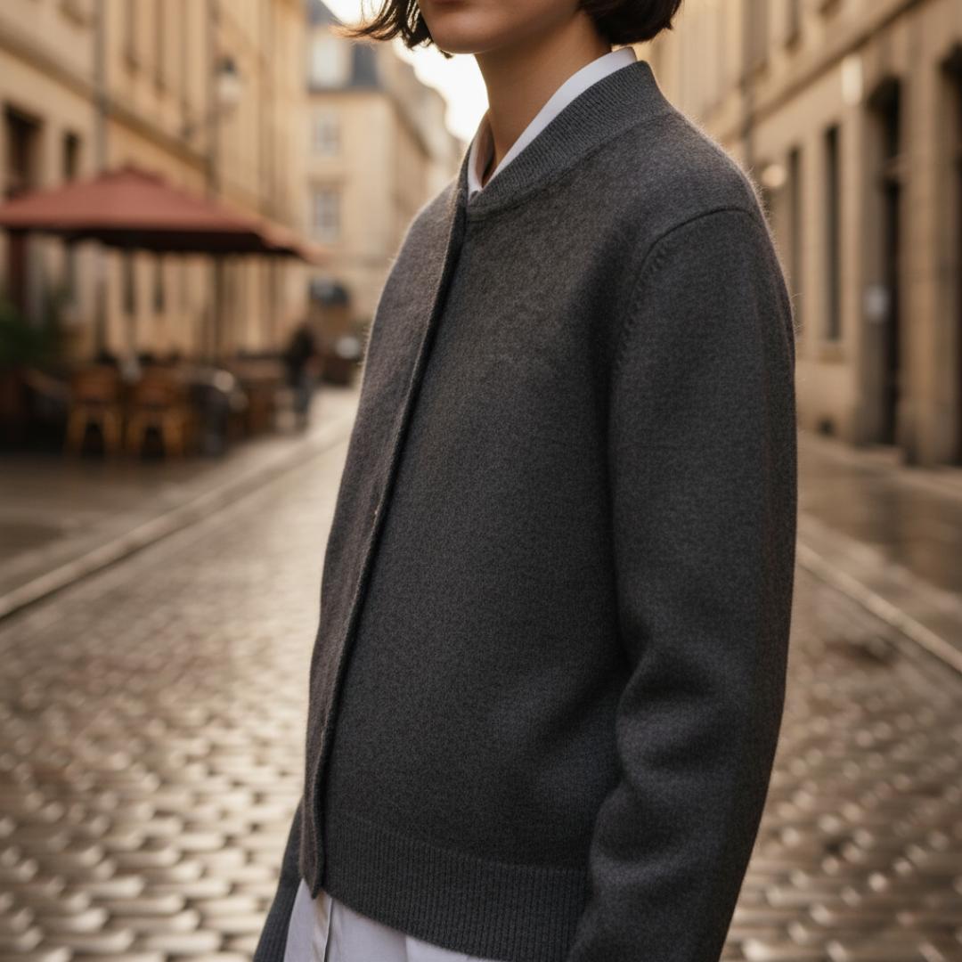 Rowan | Cardigan da donna in stile bomber con abbottonatura frontale