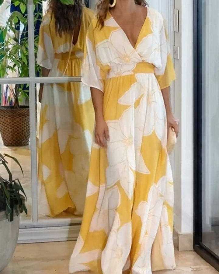 Ava | Geblümtes Midikleid mit harmonischem Design