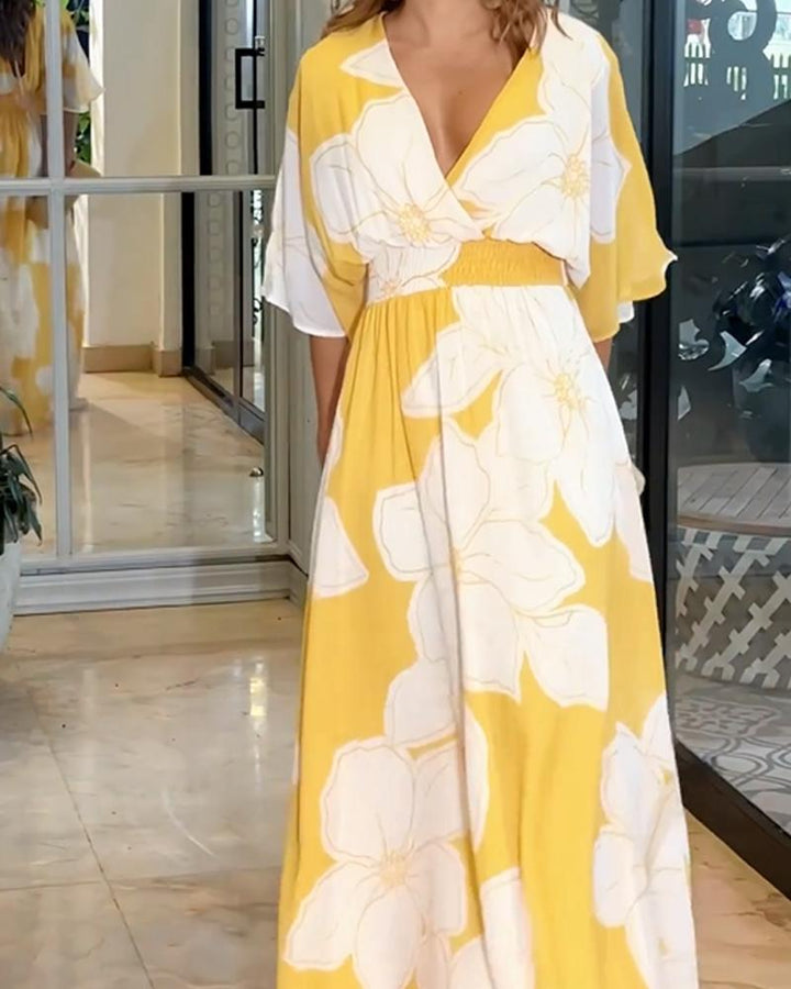 Ava | Geblümtes Midikleid mit harmonischem Design