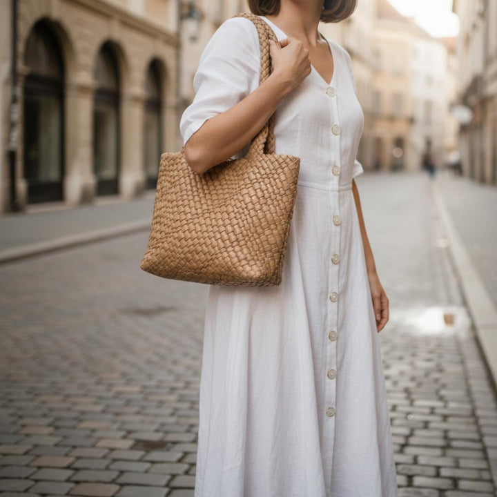 Avery | Geflochtene Leder-Shopper-Tasche