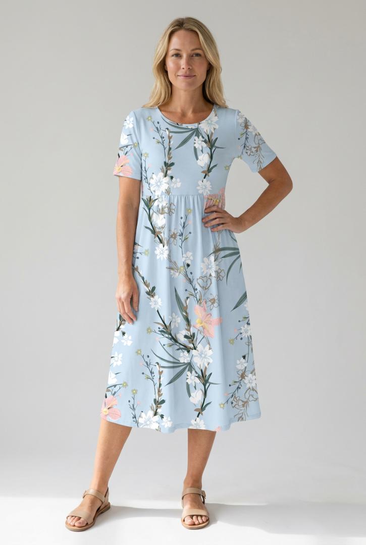 Jacqueline | Midi-jurk met bloemenprint