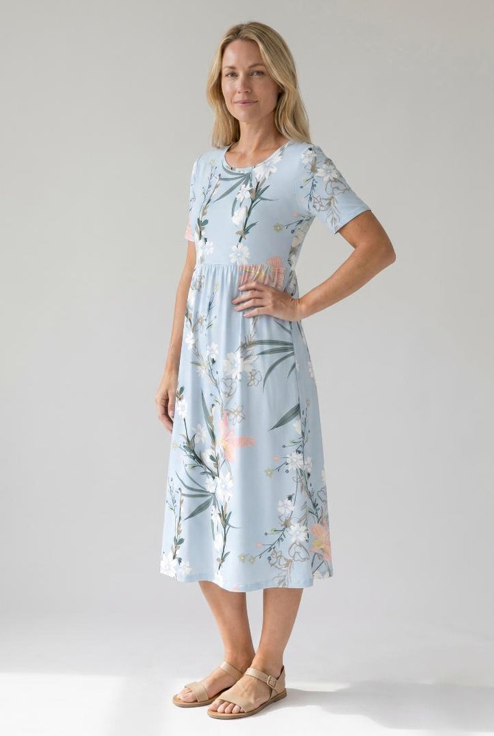Jacqueline | Midi-jurk met bloemenprint
