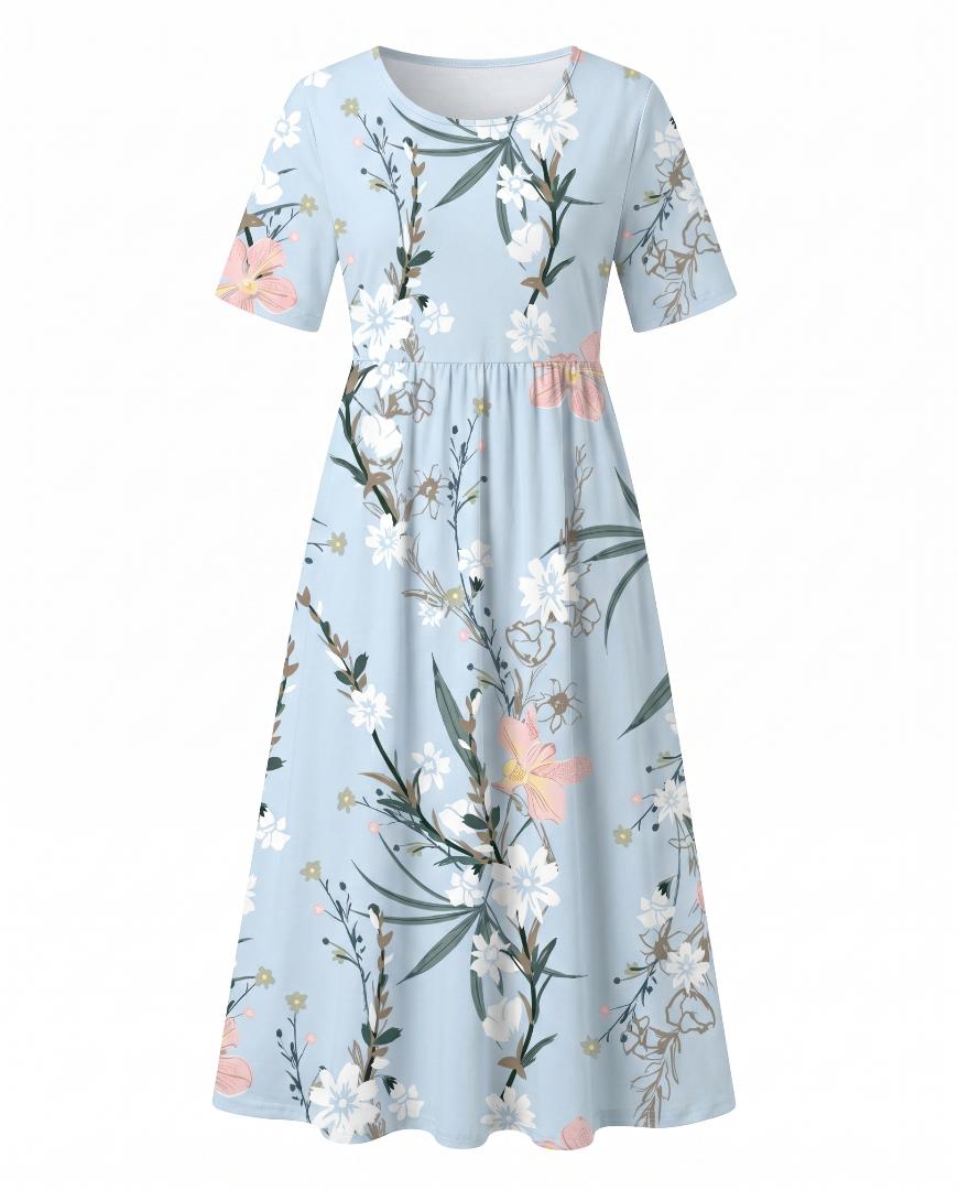 Jacqueline | Midi-jurk met bloemenprint