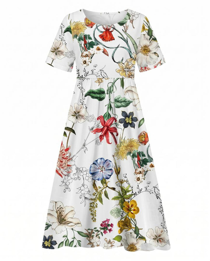 Jacqueline | Midi-jurk met bloemenprint